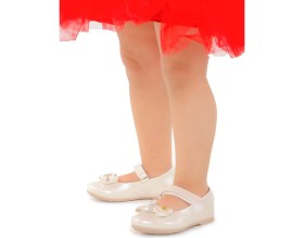 Resim Kiko Kids Withbow Cilt Cırtlı Fiyonklu Kız Çocuk Babet Ayakkabı 