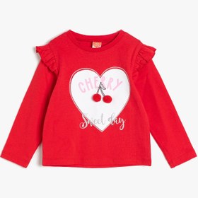 Resim Kız Bebek Ponpon Detaylı Tişört 