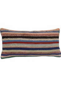 Resim Zehra Abla Halı Yeni El Dokuma Dekoratif Lumbar Kilim Kırlent Yastık Kılıfı 6610 Çok Renkli 