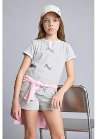 Resim Defacto Regular Fıt 2li Pijama Takımı Kız Çocuk H5514a826smgr28 Gri-gr28 