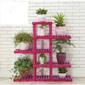 Resim Antinkuntinci Pembe Renk Ahşap Çiçeklik Dekoratif Çiçek Standi Saksilik Model Pembe 