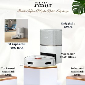 Resim Philips Islak Kuru Moplu Robot Süpürge Beyaz 