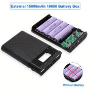 Resim 4*18650 Harici Şarj Cihazı Kılıfı, iPhone ve Xiaomi için DIY Güç Kabuğu, Pil Dahil Değil 