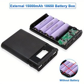 Resim 4*18650 Harici Şarj Cihazı Kılıfı, iPhone ve Xiaomi için DIY Güç Kabuğu, Pil Dahil Değil 