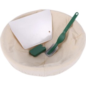 Resim Sagrado Inç Ekmek Mayalama Sepeti Seti Ekşi Maya Giriş Sepeti + Hamur Kazıyıcı + Hamur Şekli Fırında Ekmek Için Keten Astar Kumaş (Yurt Dışından) 