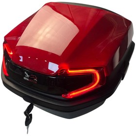 Resim GİZA MOTOR Işıklı- Sırt Dayamalı Motosiklet Arka Çanta 33 Lt Kapasite Metalik(Parlak) Bordo 