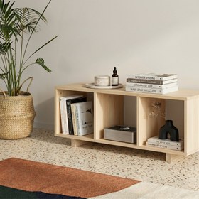 Resim Masif Ahşap Açık Raf Ünitesi & Kitaplık - 150 cm / Naturel 