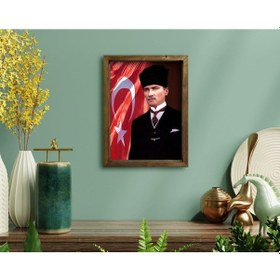 Resim Bk Home Atatürk Tasarımlı Doğal Masif Ahşap Çerçeveli Tablo-23 (551056203) 