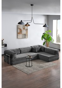 Resim Legom Petek Aktivite Koltuğu Yatak Olabilen Çok Amaçlı Kanepe L Koltuk Antrasit Antrasit 