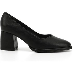 Resim Gönderi R Siyah Orta Kalın Platform Topuklu Ayakkabı Siyah 