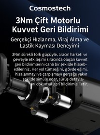 Resim cosmostech 7116 V99 Oyun Direksiyon Seti 3.2Nm Force Feedback 270°/900° Vites & Pedal PC PS4 Xbox Uyumlu 