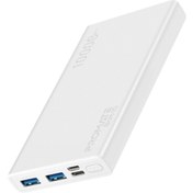 Resim Promate Powerbank 10000mah Taşınabilir Şarj Cihazı Hızlı Type-c Ve 2 Usb Usb Ve Type-c Girişli Beyaz 