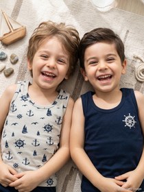 Resim Civil Boys Erkek Çocuk Sailor 2-12 Yaş 2'li Atlet - Standart / 12-13 Yaş 