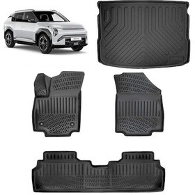 Resim Kia Ev3 2024 Ve Sonrası 3d Havuzlu Paspas Ve Üst Konum Bagaj Havuzu Set 