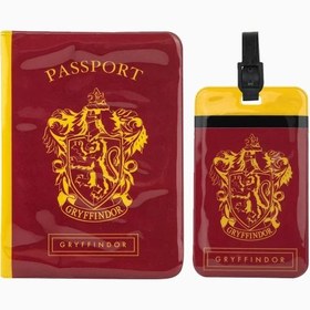 Resim Harry Potter Gryffindor Pasaport Kılıfı ve Valiz Etiketi Seti - Kırmızı 