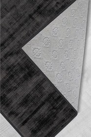 Resim Rovigo Dijital Baskı Yıkanabilir Kaymaz Taban Salon Halısı RVG1219, Siyah, 100 x 200 