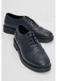 Resim Luvishoes Luvi Shoes Avra Laci Cilt Hakiki Deri Kadın Oxford Ayakkabı Lacivert 