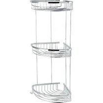 Resim Çelik Banyo Paslanmaz Pirinç Destina 3'lü 19*19 cm Şampuanlık Süngerlik Köşelik 