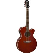 Resim Yamaha CPX600 Medium Jumbo Elektro Akustik Gitar (Root Beer) 