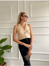 Resim Kadın İtalyan Reglan Yelek Milk Sütlü Kahve 