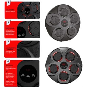 Resim Akıllı Boks Egzersiz Aleti - Bluetoothlu Boks Makinesi - Müzikli Boks Eğitim Tahtası 