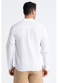 Resim Uzun Kol Poplin Akdeniz Erkek Gömlek Beyaz Byz-beyaz Beyaz 