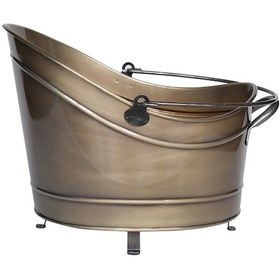 Resim Metal Gold Gondol Tasarım Şömine - Soba Odun Depolama Saklama Kovası 