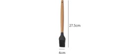 Resim Yumurta Fırçası Ahşap Saplı Mutfak Fırçası Sos Fırçası Hamur Fırçası Silikon Gri 27 cm 