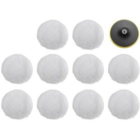 Resim Tenfowee 7" Araç Ve Mobilya Cilalama Seti - 10 Yün Pedli Profesyonel Parlatma Kiti 