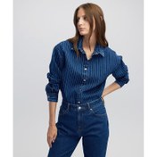 Resim İpekyol Çizgili Denim Kadın Gömlek (IW6250025100) 