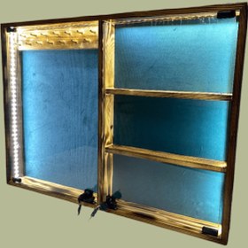 Resim 80x60 cm Tespih & Zippo Saat Silah Karışık Takı Vitrini Dolabı 