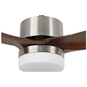 Resim Alsanfan Modern Gri Motor Kahverengi Kanat Aydınlatmalı Uzaktan Kumandalı Tavan Vantilatörü 132cm 