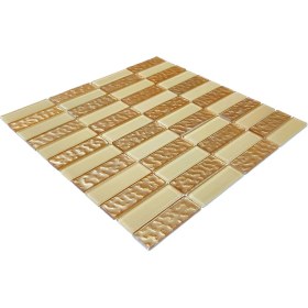 Resim MozaiKristaL Mutfak Tezgah Arası ve Iç Dekorasyon Için Kristal Cam Mozaik. Cam Ölçüsü: 23X73 Mm. File Ölçüsü: 30X30 cm ( 1 Koli = 11 Karo file = 1 m2 Fiyatıdır ) 