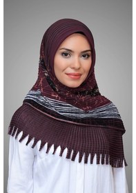 Resim Hürrem Bone Bordo Pratik Hazır Geçmeli Tesettür Eşarp Kesik Elyaf Piliseli Çi (545491656) Bordo 