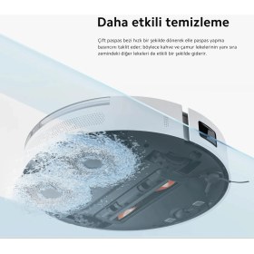 Resim Xiaomi 6000PA Emiş Gücü Premium 3D Engellerden Kaçınma Çift Ped Paspas Özelliği Robot Süpürge Apple & Android Uzaktan Kontrol Özellikli- 