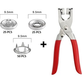 Resim Metal Çıtçıtlı Düğme Pensesi Ve Düğmesi 25 Set Pense 