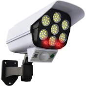 Resim DailyTech Sensörlü Solar 77 LED Hırsız Caydırıcı Sahte Kamera Lamba Dummy kamera + IP65 su geçirmez