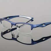 Resim 1 adet ZQ GLASSES Erkekler için Rahat Spor Yarım Çerçeve Gözlükleri, PC Malzeme, Reçeteye Gerekli Olmayan, Hafif Gözlük 