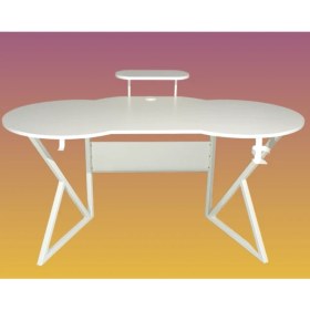 Resim Michael Brean Özel Oval Tasarım Oyuncu Masası 156 cm Bardaklık ve Kulaklık Tutucu Hediye 