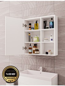 Resim Dalin Tek Kapak Aynalı Banyo Dolabı Beyaz 