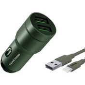 Resim Concord C-773 Lightning Kablo ve Metal Başlık Araç Şarj Seti 2.4A + 3.5A 23W 