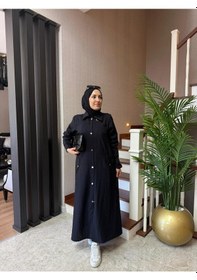 Resim Esra Butik78 Siyah Renk Büyük Beden Uyumlu Yazlık Paraşüt Kumaş Tesettür Kap 