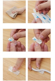 Resim QNİAY Pratik 20 Adet Kablo Düzenleyici Duvar Fayans Cam Kablo Tutucu Yapışkanlı Klips Kablo Sabitleme 