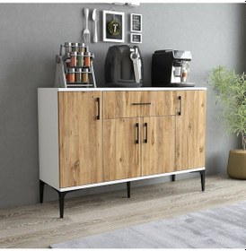 Resim Tyche Çok Amaçlı Dolap-mikrodalga-erzak-airfryer-mutfak-kiler Dolabı-kahve Köşesi-beyaz-120 Cm Beyaz 