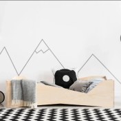 Resim MiniWood Dolce Montessori Yatak Ahşap Beşik Karyola 