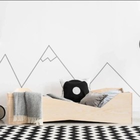 Resim MiniWood Dolce Montessori Yatak Ahşap Beşik Karyola 