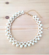 Resim HALHALMILL Kadın Ekru Inci Choker 