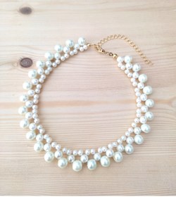 Resim HALHALMILL Kadın Ekru Inci Choker 
