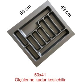 Resim Feyza Design Gri Çekmece Düzenleyici, Kaşıklık, 54X49 Cm, Organize ve Şık Tasarım 