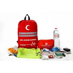 Resim KKDAVM Sırt Deprem Çantası Afet ve Acil Durum İlk Yardım Seti 